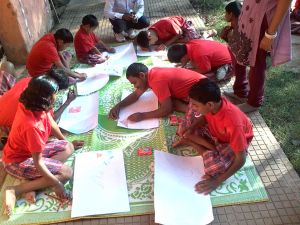 YUVA with physically challenged child (Painting comeptition)